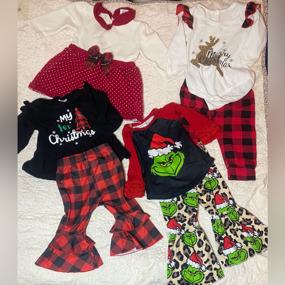 3-6 months Christmas themed lot.